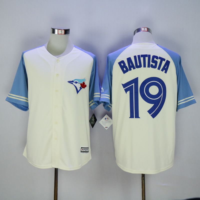 Men Toronto Blue Jays #19 Bautista Cream MLB Jerseys->toronto blue jays->MLB Jersey